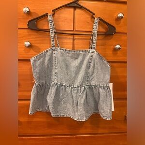 Celebrity Pink Denim Blue Crop Top